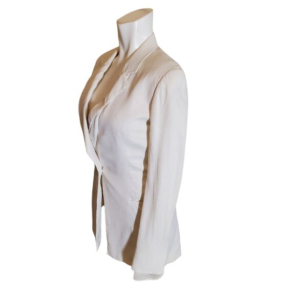 Gianfranco Ferre Vintage Women's Blazer Jacket Crepe Feminine Jacket Ivory Sz 2 - Picture 2 of 8